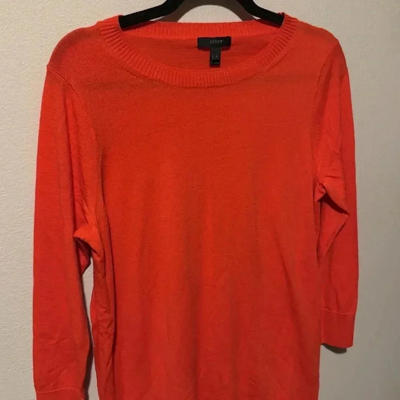 J.Crew 100% Merino Wool Sweater Womens Small Orange Professional Work Classic - Picture 4 of 9